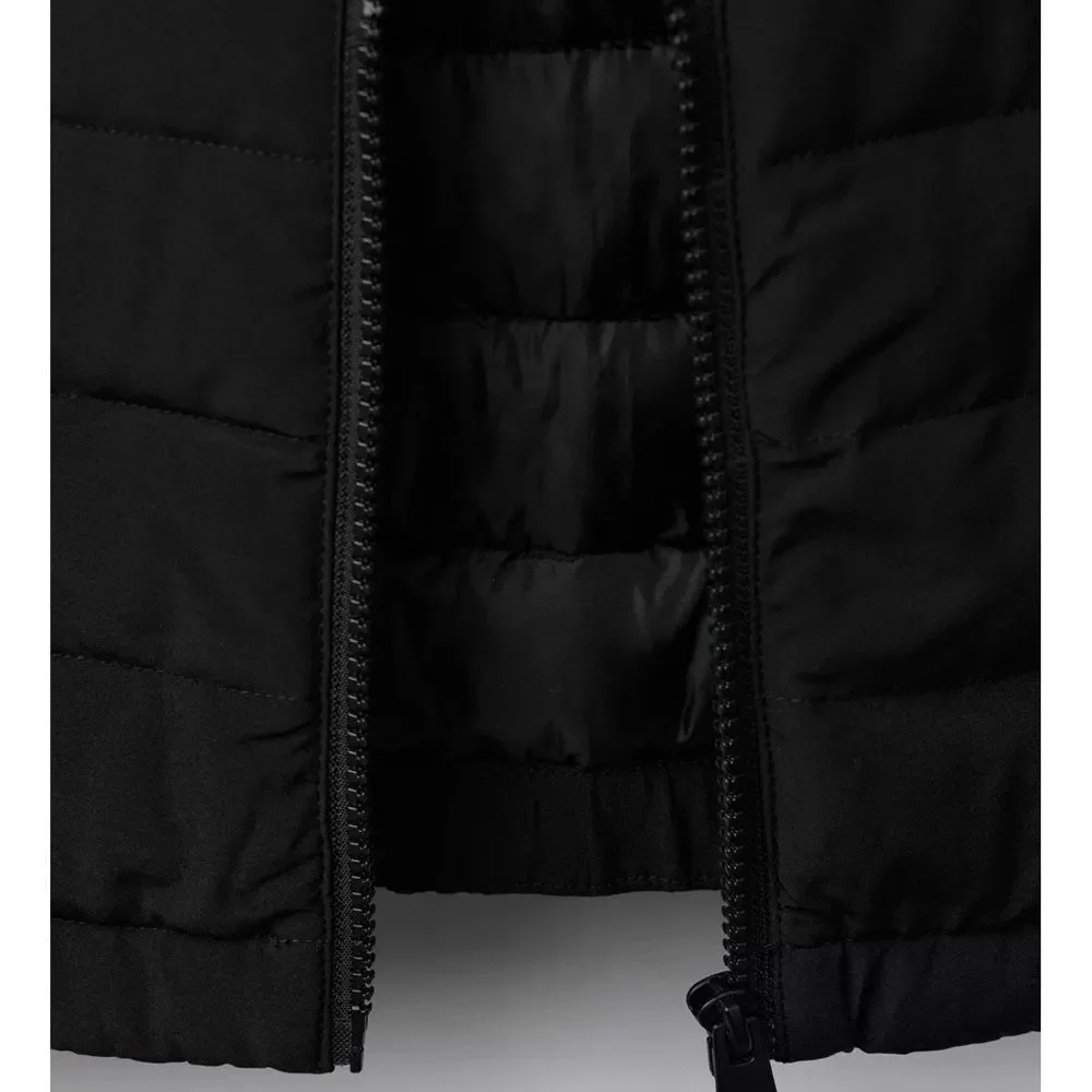 Zara Neoprene Black Hooded Puffer Jacket NWT Size 7-8 years old